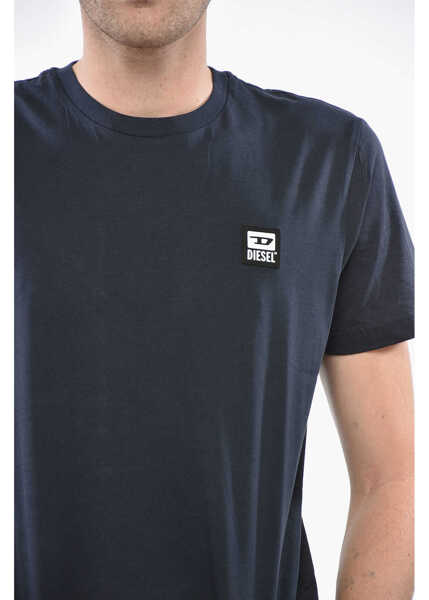 Tricouri Diesel Crew Neck Diegos T-Shirt With Logo Patch Blue Barbati (BM 19248290) 3