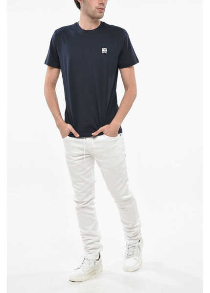 Tricouri Diesel Crew Neck Diegos T-Shirt With Logo Patch Blue Barbati (BM 19248290) 4