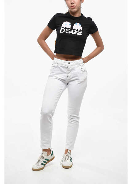 Blugi drepti DSQUARED2 White Bull Light Wash Cool Girl Jeans 15Cm White Femei (BM 19248302) 4