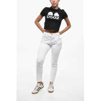 Blugi drepti Dama - Blugi drepti DSQUARED2 White Bull Light Wash Cool Girl Jeans 15Cm White Femei (BM 19248302) - B-mall.ro