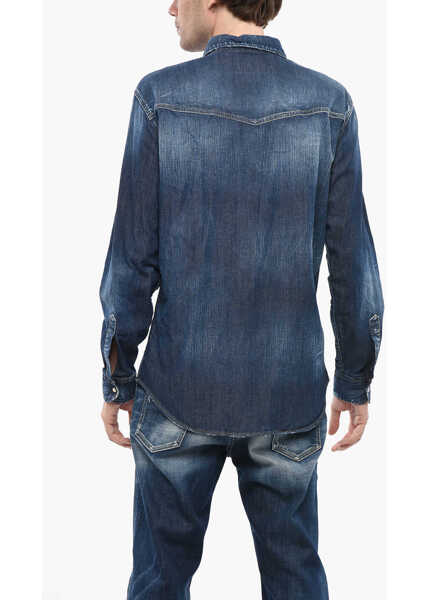Camasi casual DSQUARED2 Relax Fit Denim Dan Shirt Blue Barbati (BM 19248308) 2