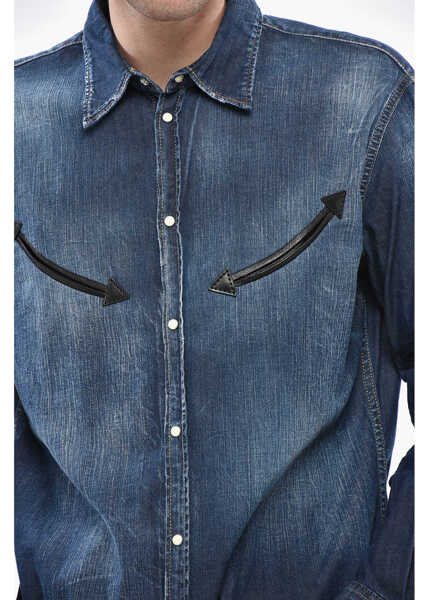 Camasi casual DSQUARED2 Relax Fit Denim Dan Shirt Blue Barbati (BM 19248308) 3