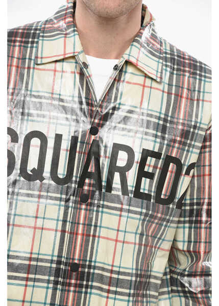 Jachete DSQUARED2 Check Brushed Cotton Coach Overshirt Multicolor Barbati (BM 19248323) 3