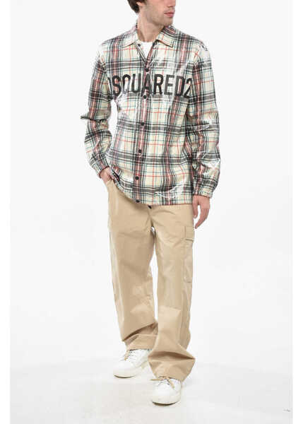 Jachete DSQUARED2 Check Brushed Cotton Coach Overshirt Multicolor Barbati (BM 19248323) 4