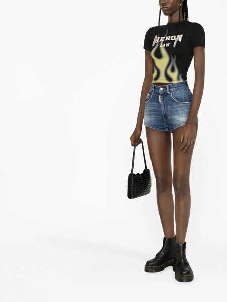 Pantaloni scurti DSQUARED2 Pac-Man Denim Shorts With Contrasting Details Blue Femei (BM 19248329) 2