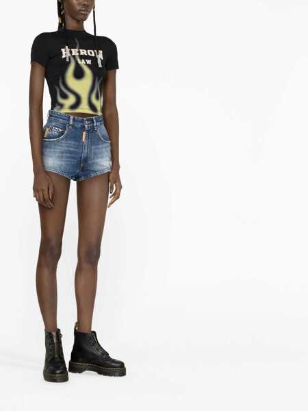Pantaloni scurti DSQUARED2 Pac-Man Denim Shorts With Contrasting Details Blue Femei (BM 19248329) 3