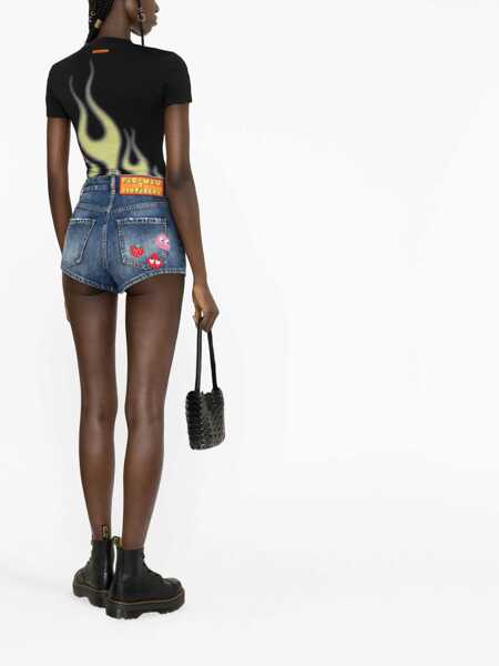Pantaloni scurti DSQUARED2 Pac-Man Denim Shorts With Contrasting Details Blue Femei (BM 19248329) 4