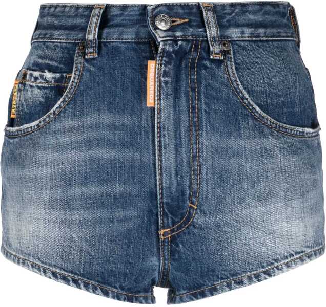 Pantaloni scurti DSQUARED2 Pac-Man Denim Shorts With Contrasting Details Blue Femei (BM 19248329) 1