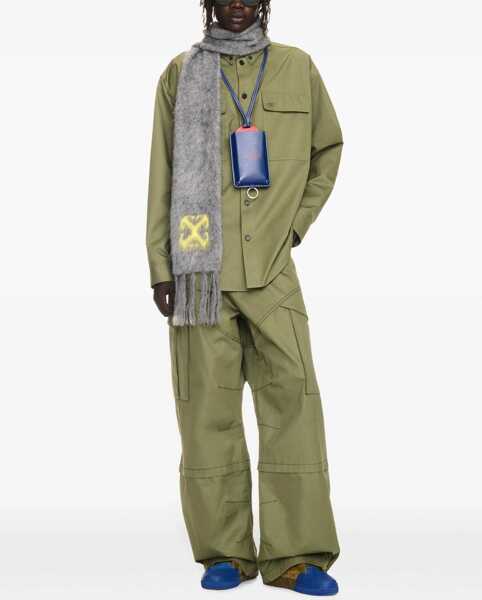 Camasi casual Off-White Lightweight Cotton Overshirt With Button-Down Collar And Dou Green Barbati (BM 19248332) 2