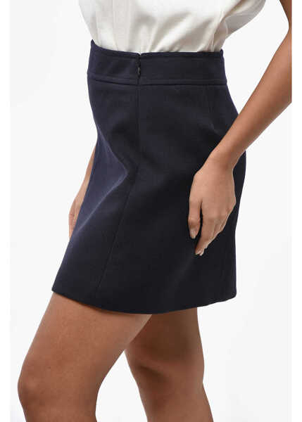Fuste scurte Cline Wool Blend Miniskirt With Side Zip Blue Femei (BM 19248338) 2