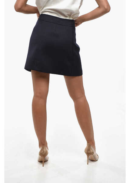 Fuste scurte Cline Wool Blend Miniskirt With Side Zip Blue Femei (BM 19248338) 3