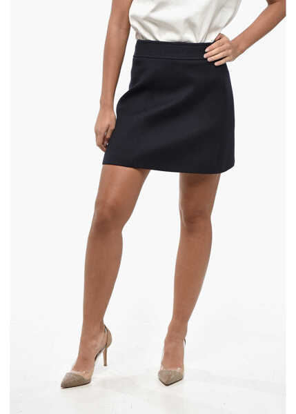 Fuste scurte Cline Wool Blend Miniskirt With Side Zip Blue Femei (BM 19248338) 1