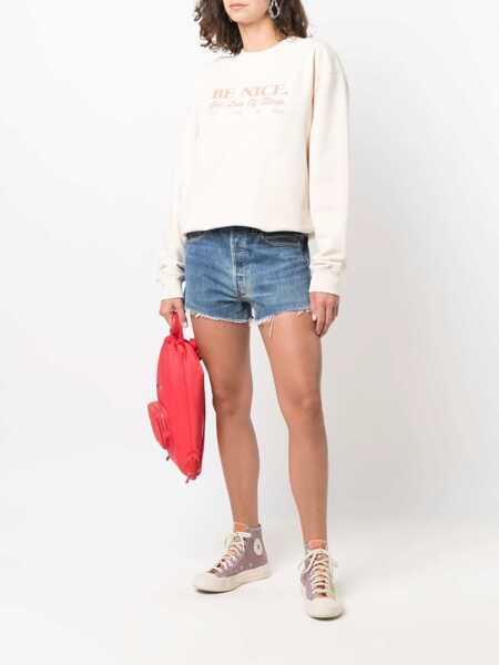 Pantaloni scurti RE/DONE Levis Frayed Hem Stonewashed Effect Shorts Blue Femei (BM 19248347) 2