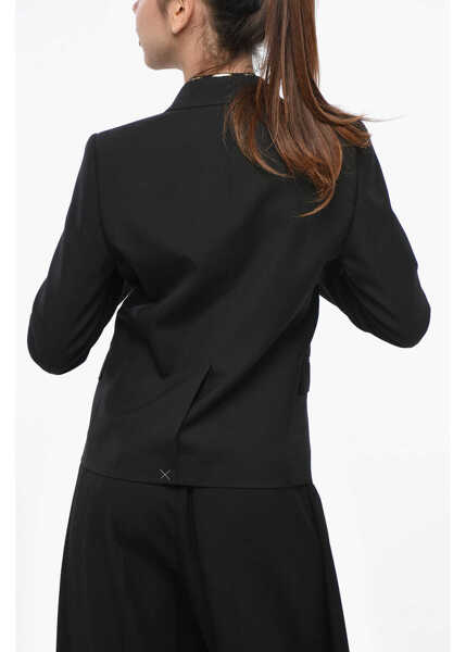 Sacouri Cline Mohair Blend Slim Fit Blazer With Satin Lapel Black Femei (BM 19248359) 3