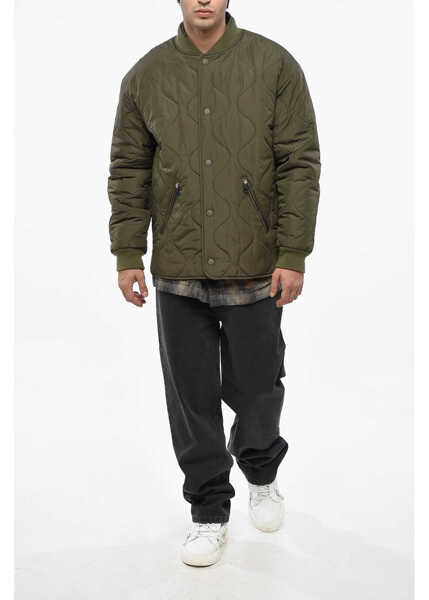 Jachete A.P.C. Quilted Florent Jacket With Front Buttoning Green Barbati (BM 19248365) 4