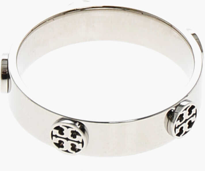 Inele Tory Burch Silver-Effect Miller Ring With Studs Monogram Silver Femei (BM 19248479) 1