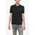 Diesel Hopsack Cotton Blend Smith Polo With Printed Logo Black