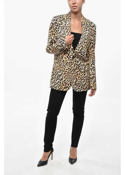 Sacouri DSQUARED2 Animal Patterned Manhattan Notch Single-Breasted Blazer Multicolor Femei (BM 19248488) 4