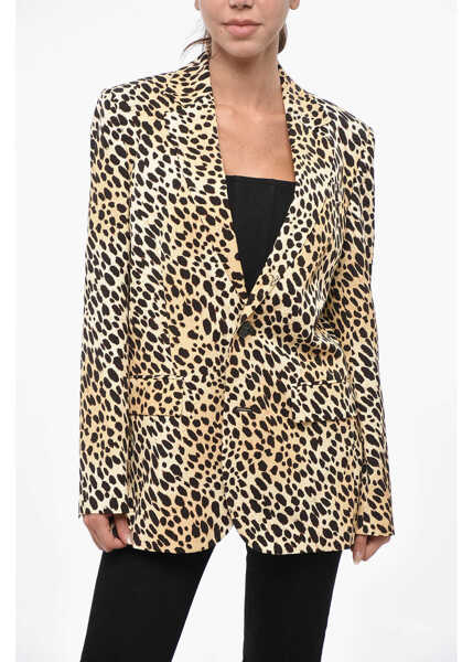 Sacouri DSQUARED2 Animal Patterned Manhattan Notch Single-Breasted Blazer Multicolor Femei (BM 19248488) 1