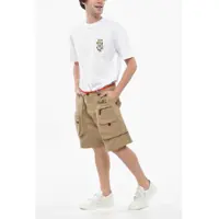 Pantaloni scurti pentru Barbati - Pantaloni scurti DSQUARED2 Stretch Cotton Cargo Shorts With Contrasting Edge Beige Barbati (BM 19248494) - B-mall.ro