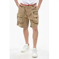 Pantaloni scurti Stretch Cotton Cargo Shorts With Contrasting Edge Barbati