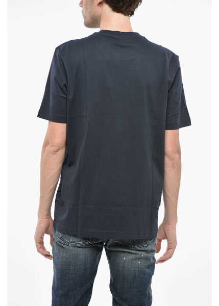 Tricouri Diesel Crew Neck Cotton T-Shirt With Logo Patch Blue Barbati (BM 19248497) 2