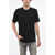 Diesel Crew Neck Cotton T-Shirt With Embossed Logo Black