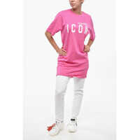 Rochii DSQUARED2 Dama - Rochii scurte DSQUARED2 Icon Cotton Easy Tee Dress With Print Pink Femei (BM 19248512) - B-mall.ro