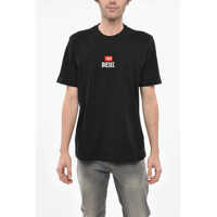 Tricouri Crew Neck Cotton T-Shirt With Flocked Logo Barbati