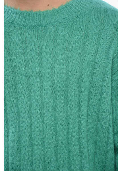 Pulovere Marni Solid Color Crew-Neck Sweater With Embroidered Logo Green Barbati (BM 19248527) 3