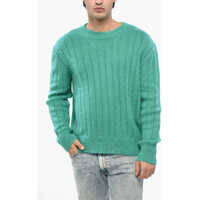 Pulovere Solid Color Crew-Neck Sweater With Embroidered Logo Barbati