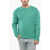 Marni Solid Color Crew-Neck Sweater With Embroidered Logo Green