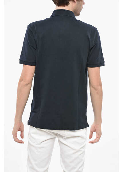 Tricouri Polo Diesel Hopsack Cotton Blend Smith Polo Shirt Blue Barbati (BM 19248539) 2