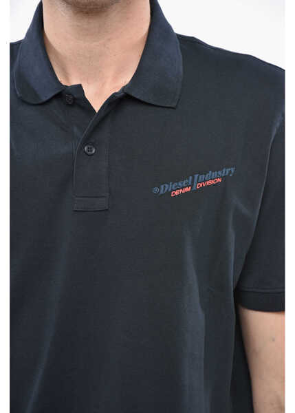 Tricouri Polo Diesel Hopsack Cotton Blend Smith Polo Shirt Blue Barbati (BM 19248539) 3