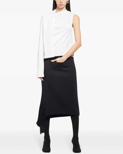 Tricouri COURRGES Long Sleeve Crew-Neck T-Shirt With Cut-Out Detail White Femei (BM 19248545) 2