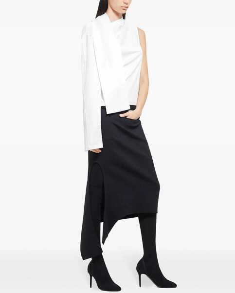 Tricouri COURRGES Long Sleeve Crew-Neck T-Shirt With Cut-Out Detail White Femei (BM 19248545) 3