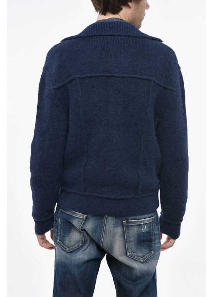 Jachete DSQUARED2 Knittet Jacket With Logoed Buttons Blue Barbati (BM 19248551) 2