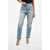 MOTHER Distressed The Ditcher Roller Sneak Jeans With Logo Button 1 Blue