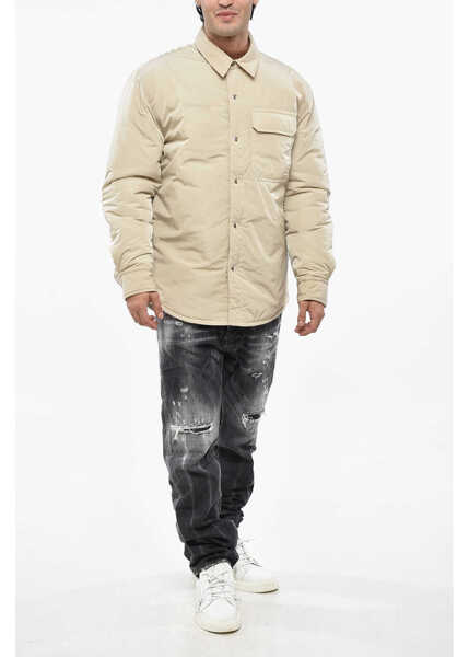 Jachete HELMUT LANG Nylon Padded Overshirt With Breast Pocket Beige Barbati (BM 19248569) 4