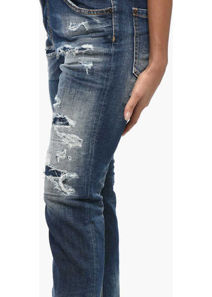 Blugi drepti DSQUARED2 Vintage Effect Cropped Fit Cool Girl Jeans 16Cm Blue Femei (BM 19248665) 2