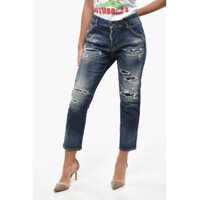 Blugi drepti Vintage Effect Cropped Fit Cool Girl Jeans 16Cm Femei