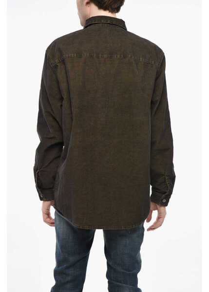 Camasi casual Diesel Red Tag Corduroy Shirt With Snap Buttons Brown Barbati (BM 19248668) 2