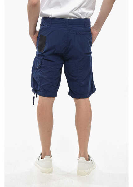 Pantaloni scurti TEN C Solid Color Nylon Cargo Shorts Blue Barbati (BM 19248671) 2