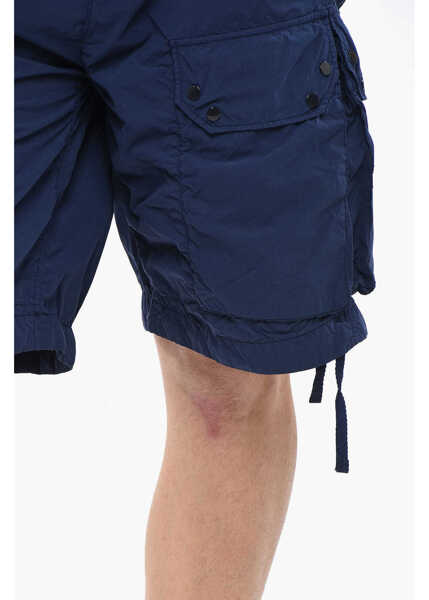 Pantaloni scurti TEN C Solid Color Nylon Cargo Shorts Blue Barbati (BM 19248671) 3