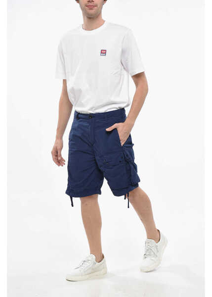 Pantaloni scurti TEN C Solid Color Nylon Cargo Shorts Blue Barbati (BM 19248671) 4