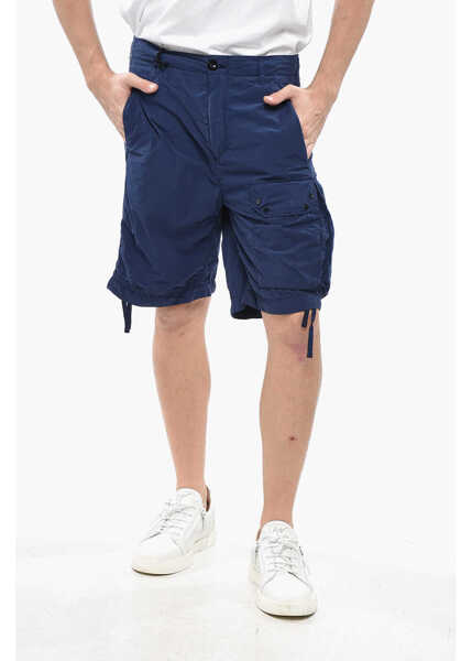 Pantaloni scurti TEN C Solid Color Nylon Cargo Shorts Blue Barbati (BM 19248671) 1
