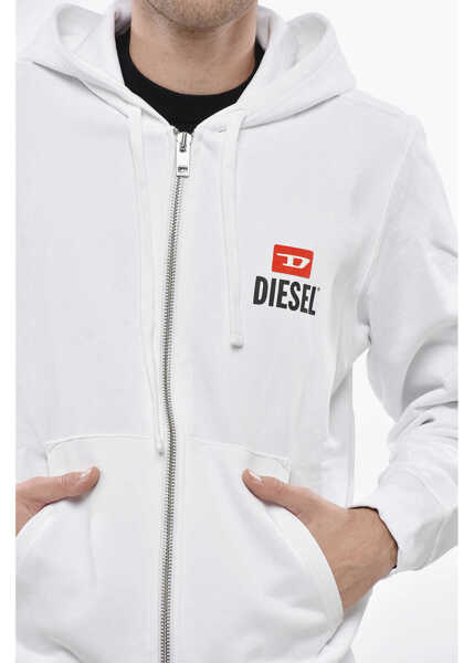 Bluze de trening Diesel Full Zip Hoodie With Printed Logo White Barbati (BM 19248674) 3
