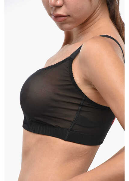 Sutiene DSQUARED2 Sheer Bra With Velvet Honey Detail Black Femei (BM 19248689) 2