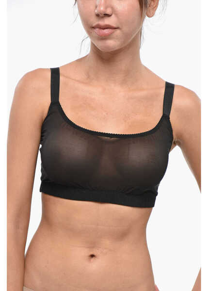 Sutiene DSQUARED2 Sheer Bra With Velvet Honey Detail Black Femei (BM 19248689) 1