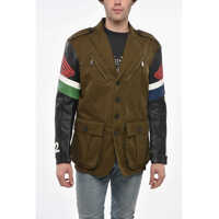 Sacouri elegante Utility Honda Jacket With Leather Sleeve Barbati